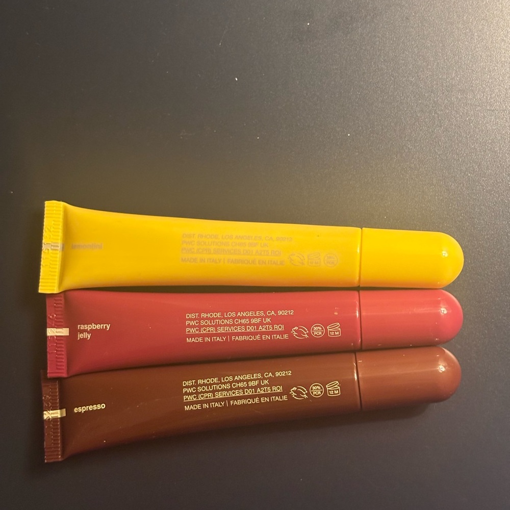 Limted edition RHODE Peptide Lip Tint trio. Ecpresso,raspberry jelly and lemonti - Picture 7 of 7